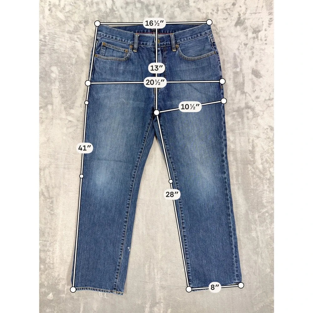 J.Crew The Bleecker Straight Leg Jeans Men's Size 32x28 Blue Medium Wash Denim